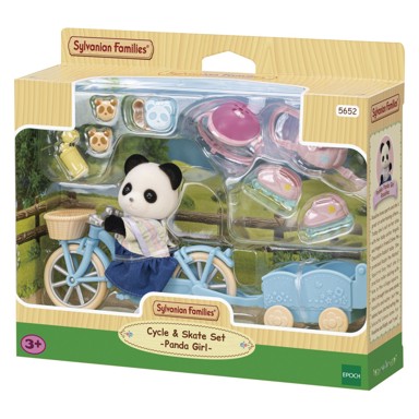 SYLVANIAN FAMILIES Set bicikl i role Panda girl, bijela  