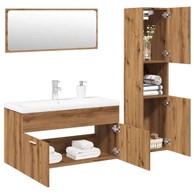 4-dijelni set kupaonskog namještaja, 90 x 38,5 x 46 cm, artisanski hrast