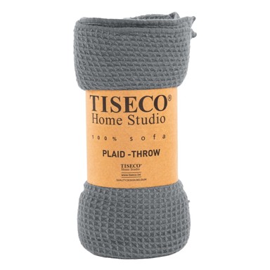 TISECO HOME STUDIO Sivi prekrivač Mini Waffle, 130x170 cm
