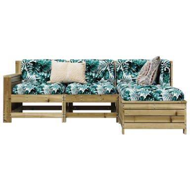 4 dijelni set vrtnih sofa od impregnirane borovine