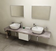 SAPHO Cementna zidna ploča za umivaonik Avice, 240 x 50 x 5 cm, viseća montaža
