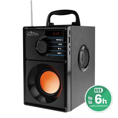 MEDIA-TECH Stereo prijenosni zvučnik Boombox BT, 15 W, crni