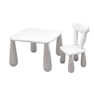 LUNA Set stol i stolac Classic, sivi