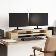 Stalak za monitor sa spremištem, boja hrasta, 100x27x15 cm, drveni