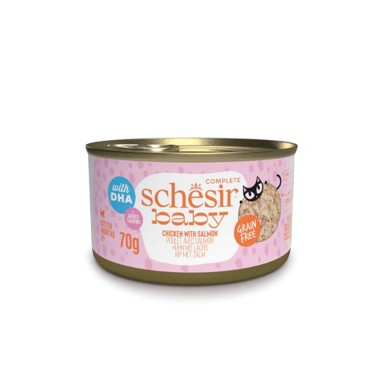 SCHESIR Hrana za mačke Cat Baby, piletina i losos, konzerva 70 g