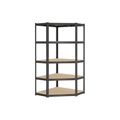 SONGMICS Kutni regal, 90 x 90 x 180 cm, crni