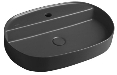 ISVEA Keramički ovalni umivaonik Infinity Oval, 60 x 40 cm, antracit