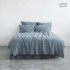 LINEN TALES Svijetloplava lanena produljena posteljina 200x220 cm za bračni krevet
