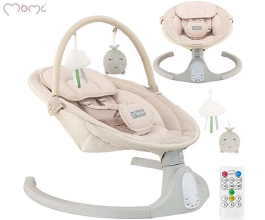 MOMI Ljuljačka, dječja Kenani Sand 2u1, daljinsko upravljanje, melodije, bež