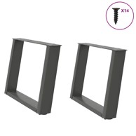 Noge stolića za kavu U-oblika 2 kom antracit 70x(42-43)cm čelik