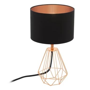 Stolna lampa Carlton 2, E14, V305, bakar/crni tekstil