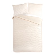 GOOD MORNING Posteljina Pure Zigzag 140x220 cm za krevet za jednu osobu/produženi krevet od mikrovlakana krem
