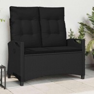 Vrtna klupa s jastukom 105x60x112 cm, čelik i poliester, crna