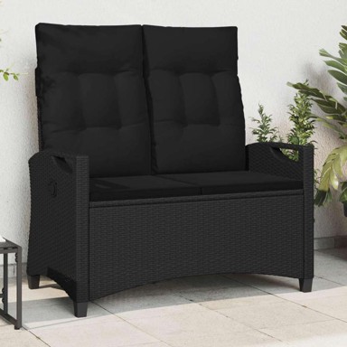 Vrtna klupa s jastukom 105x60x112 cm, čelik i poliester, crna
