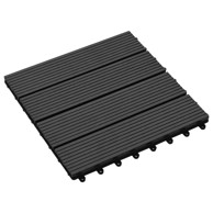 Pločice za decking, 11 kom, 30 x 30 cm, drvoplastična smjesa, crna