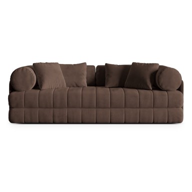 COSMOPOLITAN DESIGN Smeđa baršunasti sklopiva sofa 206 cm Kemi, 206x95x70,05 cm