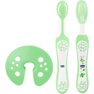 CHICCO Set dječjih četkica za zube 00006961000000, zeleno-bijeli