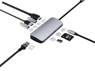 ASONIC USB hub N-UHC1001a USB-C, 3-portni USB 3.0, HDMI, čitač kartica