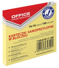 OFFICE Samoljepljivi blok, 76 x 76 mm, 100 listova, žuti