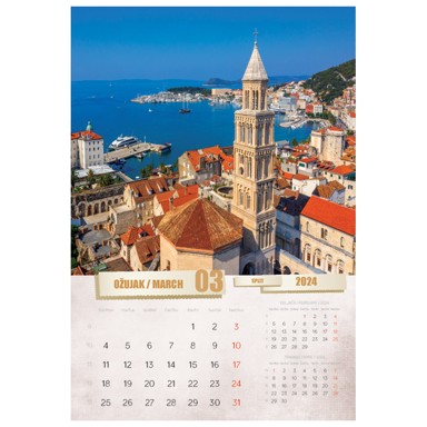 FOKUS kalendar Razglednice Hrvatske 2026, 13 listova, spirala