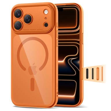 TECH-PROTECT Maskica Magpeak Magsafe za iPhone 17 Pro, narančasto-prozirna