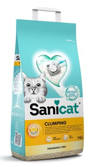 SANICAT Pijesak za mačke Unscented, 16 l