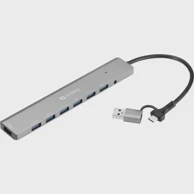 SANDBERG HUB USB-C/A na 7× USB 3.0