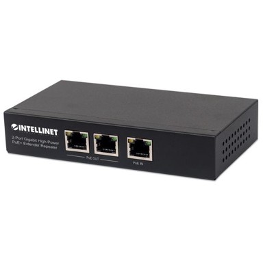 INTELLINET PoE+ pojačivač signala, 2-port, High-Power, IEEE 802.3at/af, metal