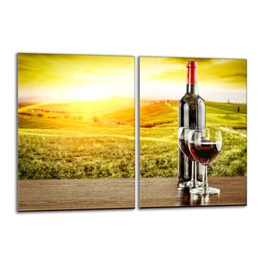 TMK Staklena zaštita za štednjak ili ploču za kuhanje iz dva dijela 40x52, vino