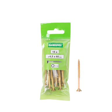 SAMOPEV Vijak za drvo TX 4,5x60 15/1, srebrna
