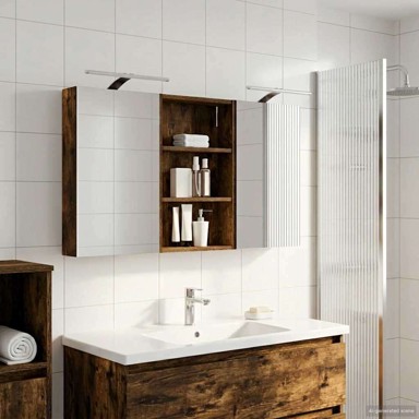 Set kupaonskih ormarića s policom, 3 kom, 120 x 10.5 x 60.5 cm