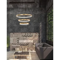 NOVA LUCE Visilica Leon NL9501430, LED 83 W, 3000 K, 5597 lm, IP20, dimabilna, zlatna