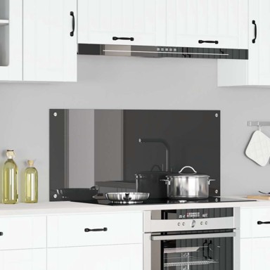 Zidna kuhinjska pločica tamnosiva 110x50x0,6 cm od kaljenog stakla