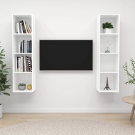 Zidni TV ormarići, 2 komada, bijeli od konstruiranog drva