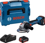 BOSCH Kutna brusilica GWS 18V-8, akumulatorska, 125 mm, 18 V, 2 × 5,0 Ah, brzi punjač, L-BOXX