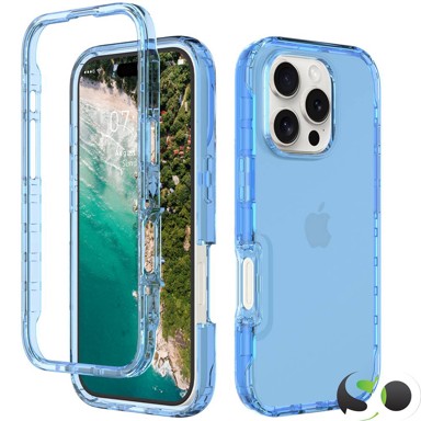 Silikonska maskica sa zaštitnim okvirom za iPhone 16 Pro Max Plava