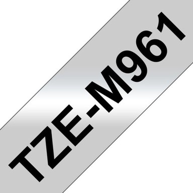 BROTHER laminirana traka TZM961, crna na srebrnoj, 36 mm x 8 m