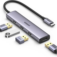 UGREEN Hub USB-C 4-portni, USB 3.0, sivi