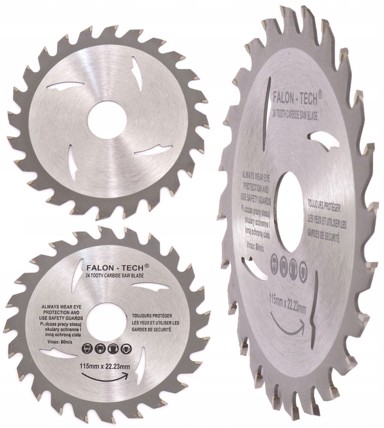 FALON-TECH list kružne pile s widia zubima za drvo 115 x 22,2 mm, 24 zuba