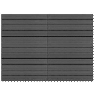 Podne pločice WPC 6 kom 60x30 cm 1,08 m², crne