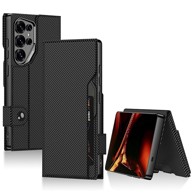 GKK Preklopna futrola za Samsung Galaxy S26 Ultra, novčanik s utorom za kartice, karbonsko crna