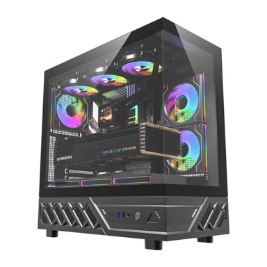 DARKFLASH Kućište računala DS950 s 6 ventilatora, crno