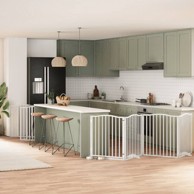 Vrata za pse s vratašcima 10 panela sklopiva 800 cm drvo topole