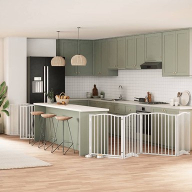 Vrata za pse s vratašcima 10 panela sklopiva 800 cm drvo topole