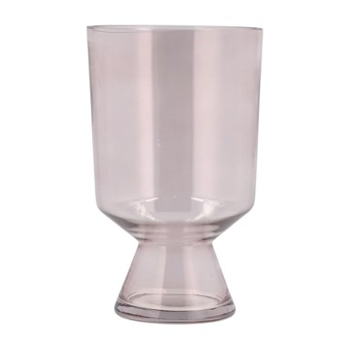 VILLA COLLECTION Vaza staklena svijetlo ružičasta, visina 24 cm Drum
