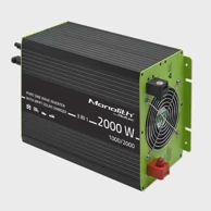 QOLTEC Monolith 3-u-1 solarni pretvarač sa AC punjenjem, MPPT, UPS, ATS, 1000 W, 2000 W, 12V na 230V, čisti sinus