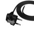 Priključni kabel 1,5 m s kutnim utikačem 3X0,75 mm² crni kabel za napajanje