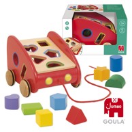 GOULA Sorter oblika drveni auto, šaren