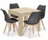 Set stol i stolice, 80 x 80 cm, 4 stolice MARK, crna