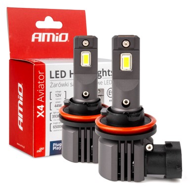 AMIO X4 Series AVIATOR LED Headlight žarulje, H8/H9/H11/H16, do 150% više svjetla, 6500K, bijela